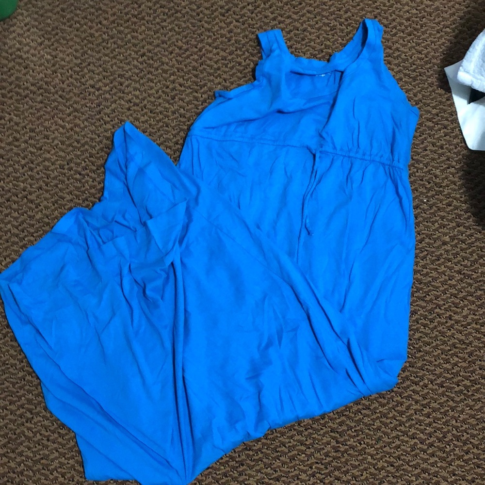 Long blue maxi dress-maternity